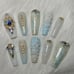 Blue and Lace Builder Gel Press On Nails