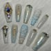 Blue and Lace Builder Gel Press On Nails