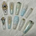 Blue and Lace Builder Gel Press On Nails