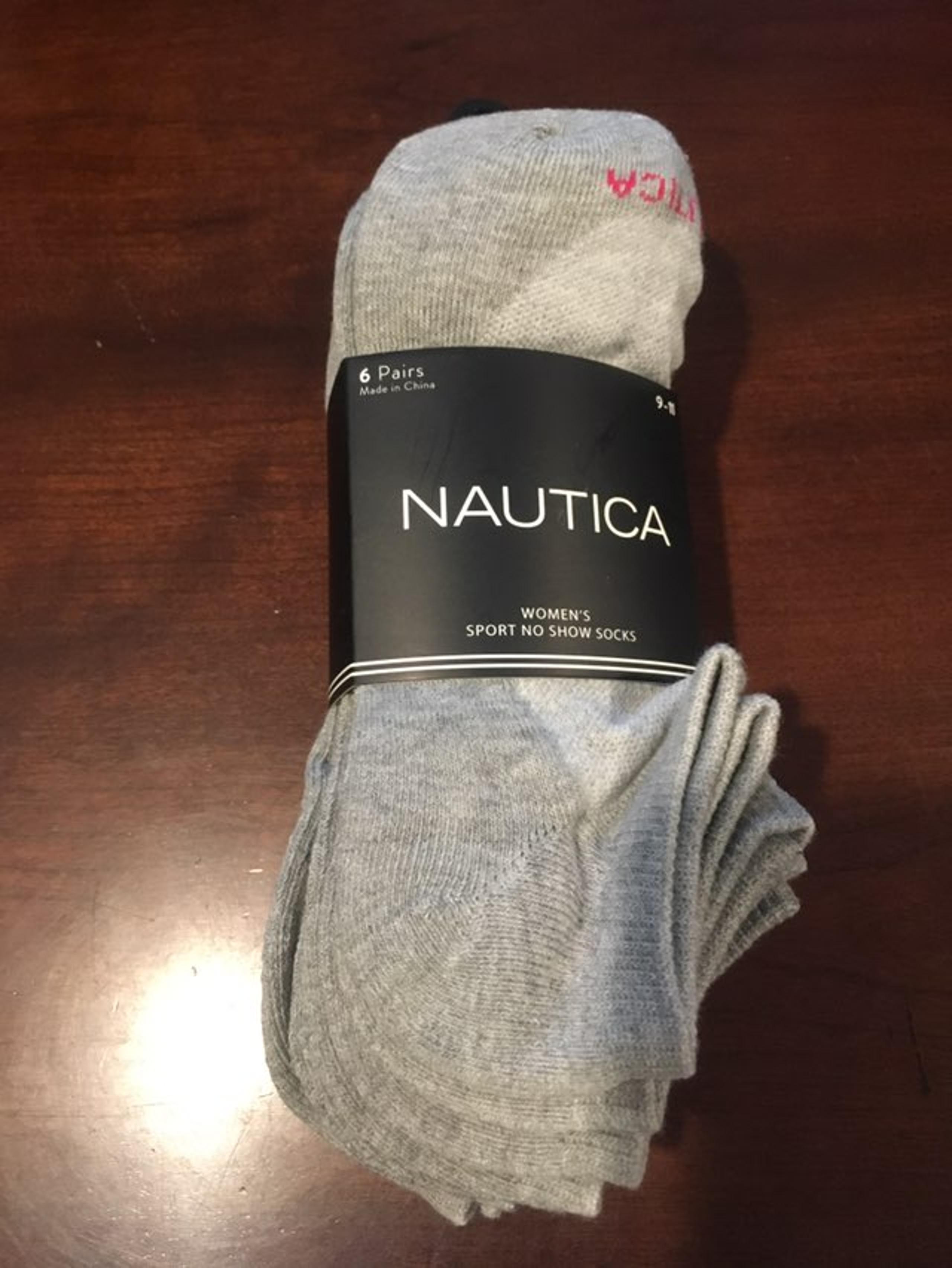 NEW 6 Pair Nautica Sport No Show Socks
