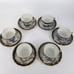 Dragon Ware Japanese Moriage Tutani Set 6 Demitasse Coffee Cup Saucer