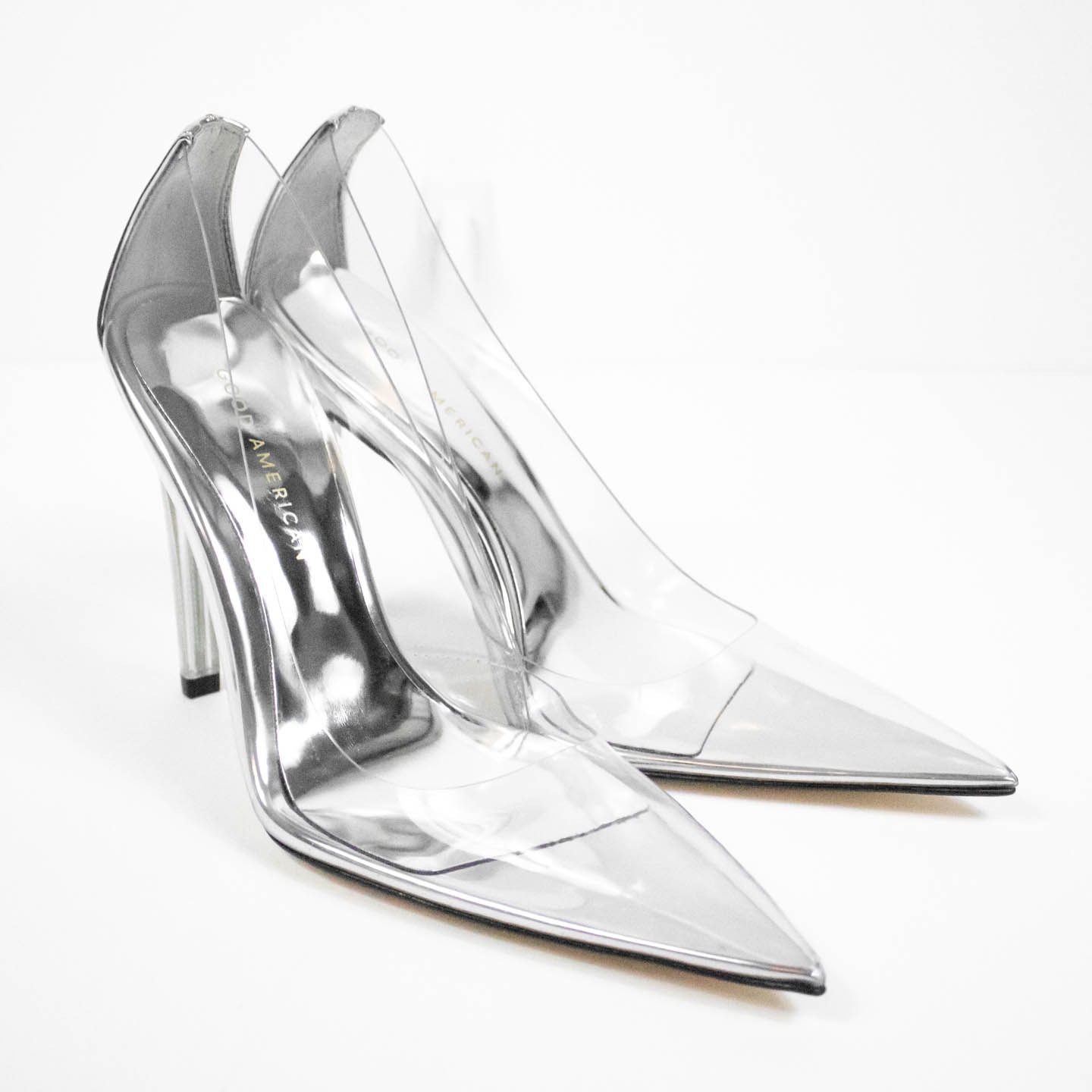 Good American Clear Pointed Toe Pumps High Heels PVC Stiletto Women Size 7