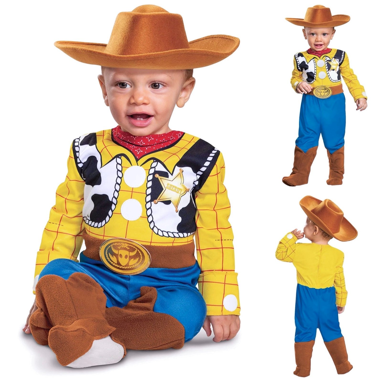 Disney Pixar Costume Cowboy Toy Story Baby Boy Jumpsuit & Hat 6-12 Months