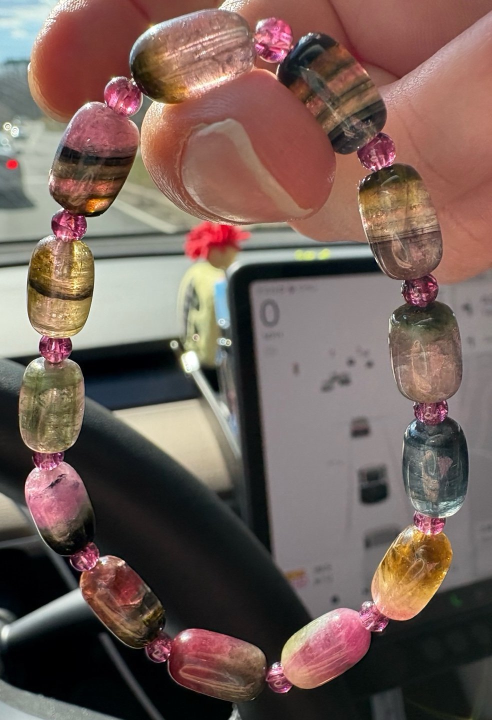 Watermelon tourmaline bracelet