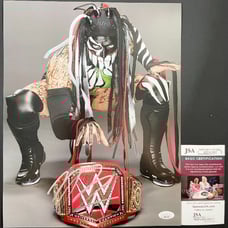 WWE Demon Finn Balor Signed Championship Belt 11x14 Photo B Autograph JSA COA
