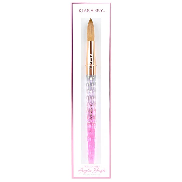 Kiara Sky- Pink Crystal Handle Kolinsky Acrylic Nail Brush #20