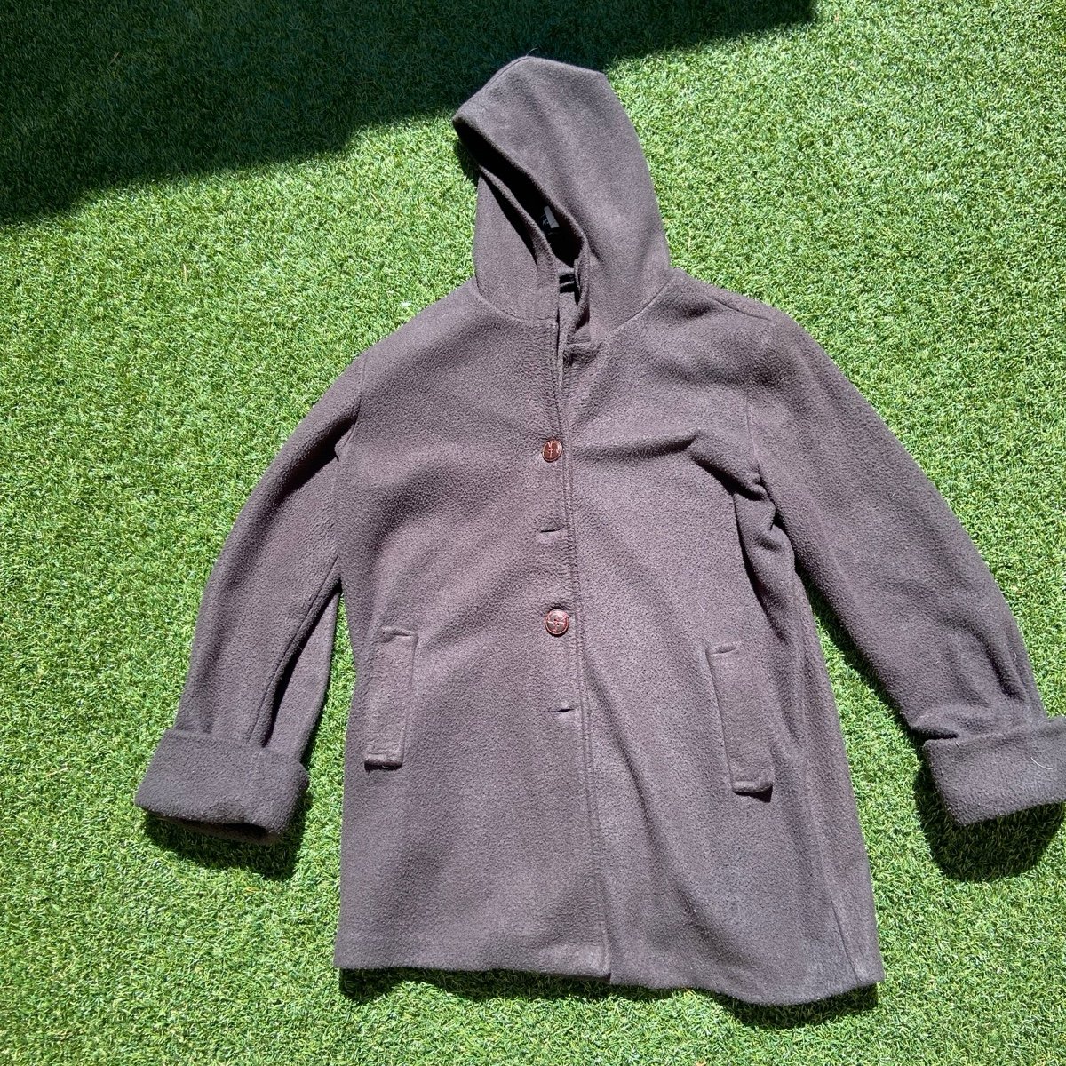 VTG 80’s Hooded Mens Black Fleece Sweater