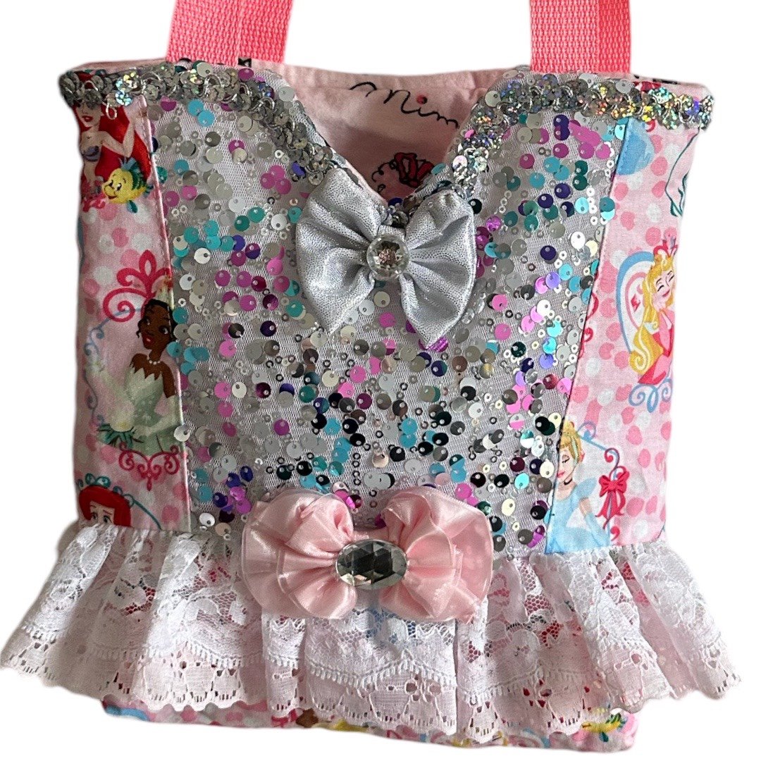 New Hand Crafted Handmade Girls Disney Princess Bling Purse Inside is paris dog