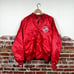Vintage King Louie Jacket Size XL Red Satin Bomber Atomic Lodge Oak Ridge TN 90s