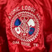 Vintage King Louie Jacket Size XL Red Satin Bomber Atomic Lodge Oak Ridge TN 90s