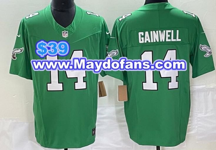 Kenneth Gainwell Green Stitched jersey\r  Size XXXL