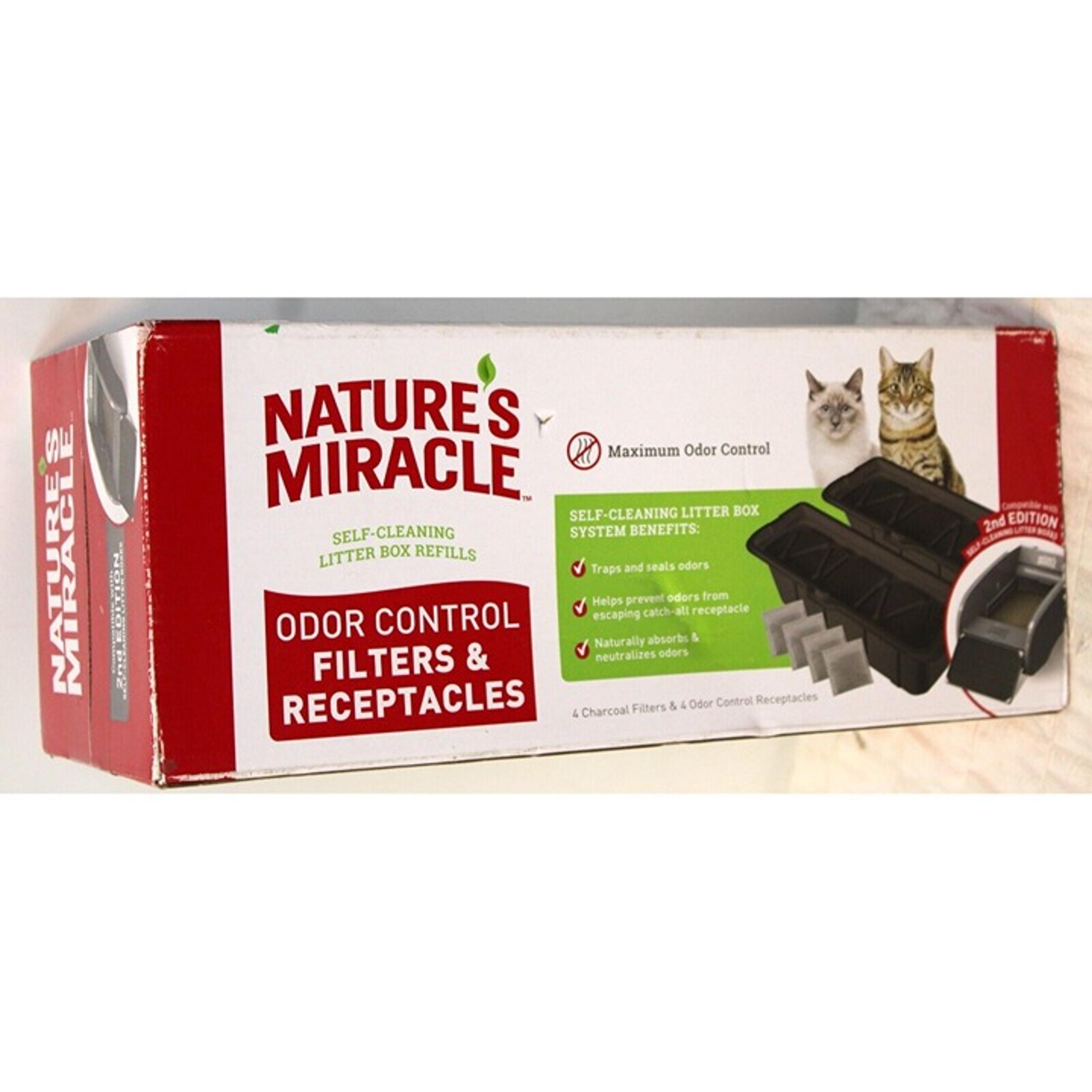 NEW Nature's Miracle Litter Box Refill Filters Receptacles set of 4 Odor Control