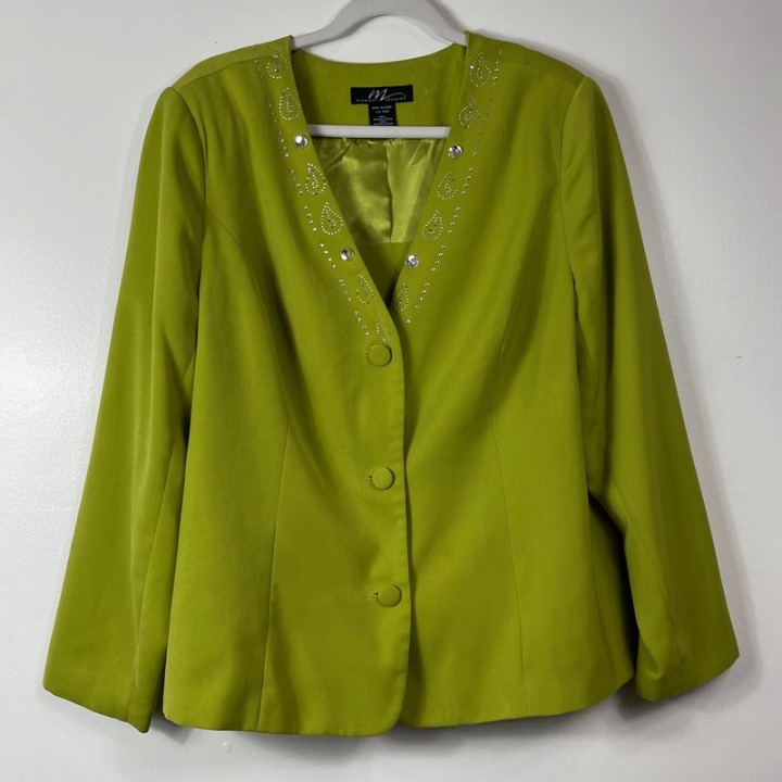 Neon Green Bedazzled Blazer