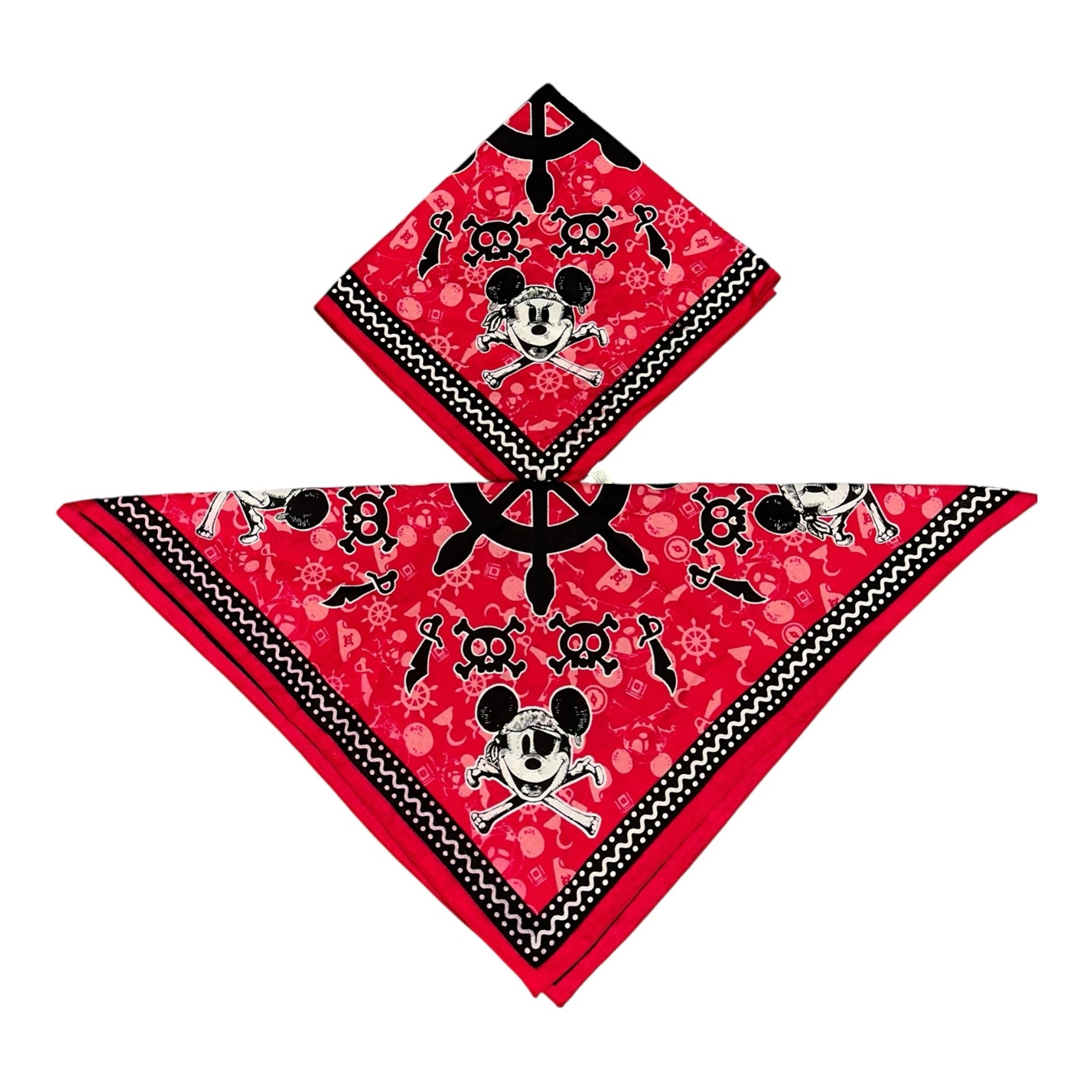 Disney Cruise Lines Mickey Mouse Pirates Of The Caribbean Scarf Bandana Lot Of 2