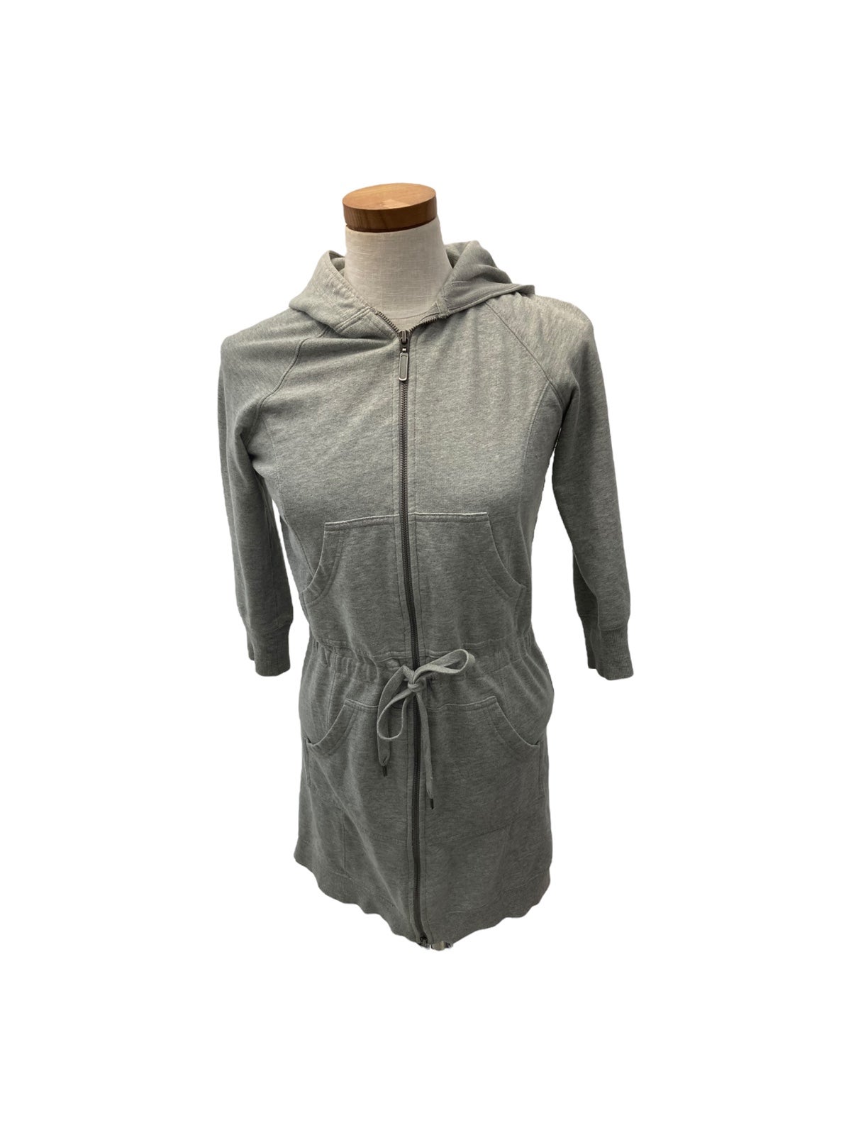 Norma Kamali Gray Long Zip Up Jacket Size XS