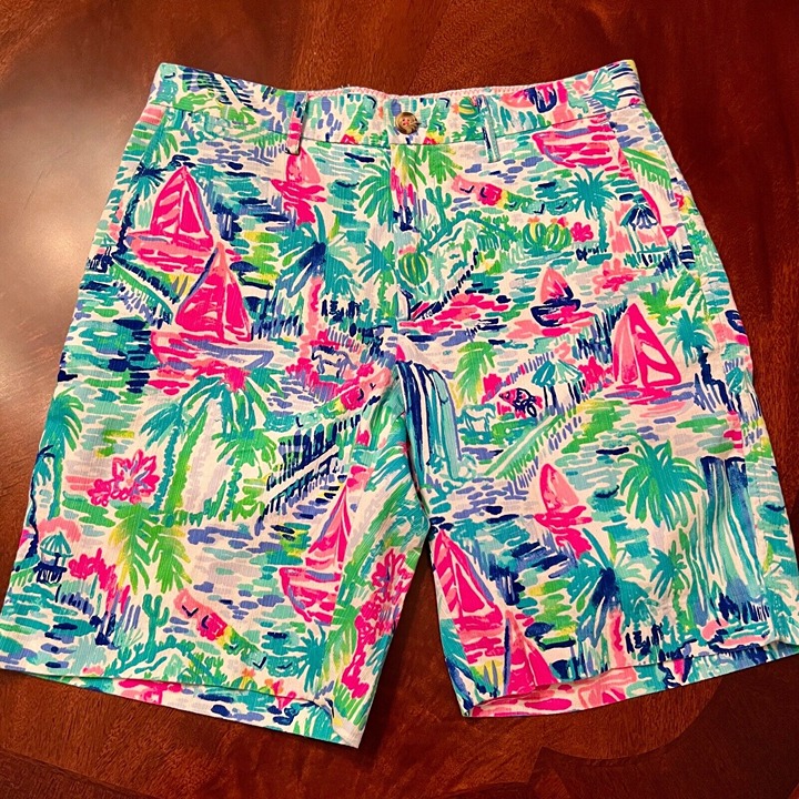 NWOT Men's Lilly Pulitzer Beaumont Shorts in Salt in the Air Size 30