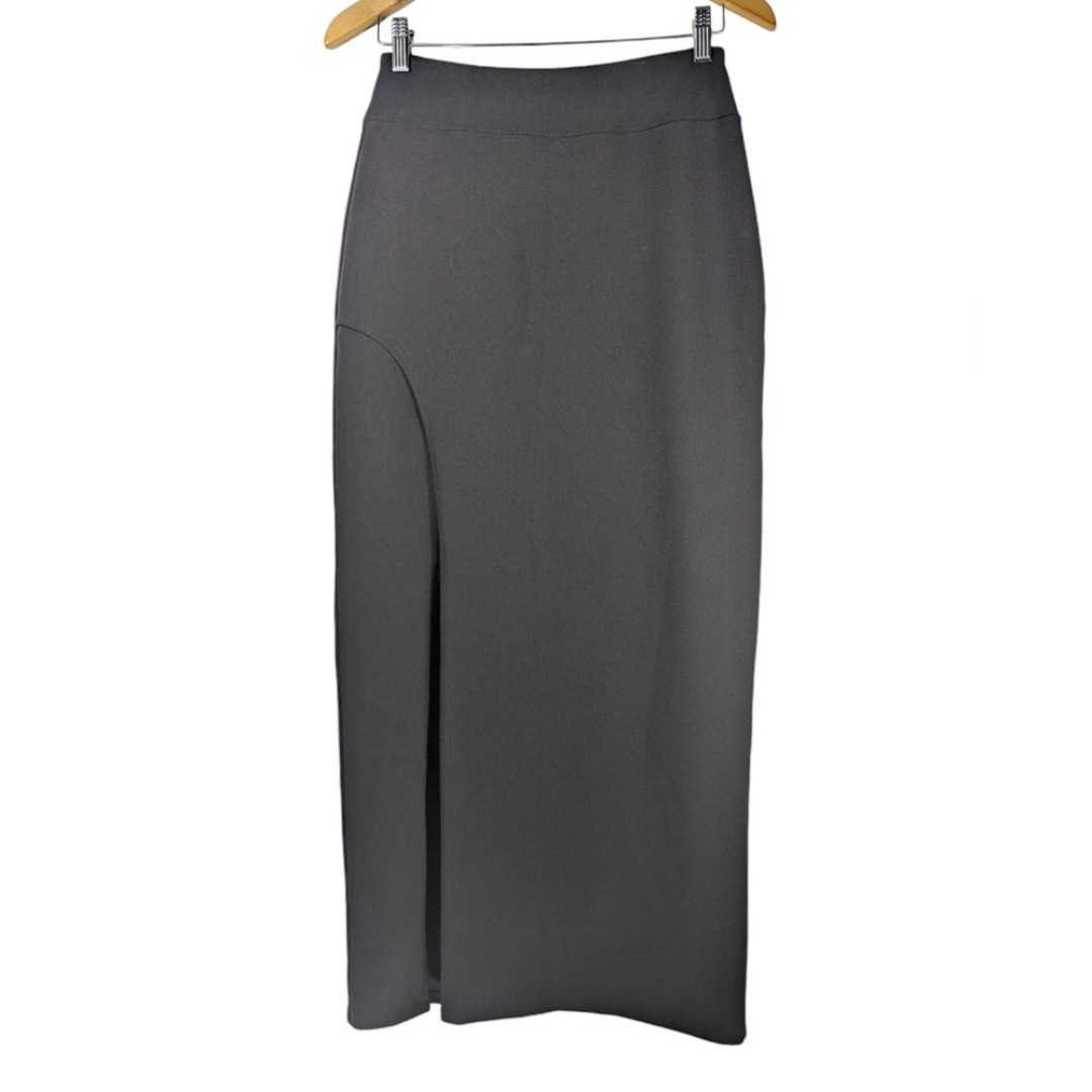 Boston Proper High Crossover Front Slit Draped Maxi Pencil Stretchy Skirt XS