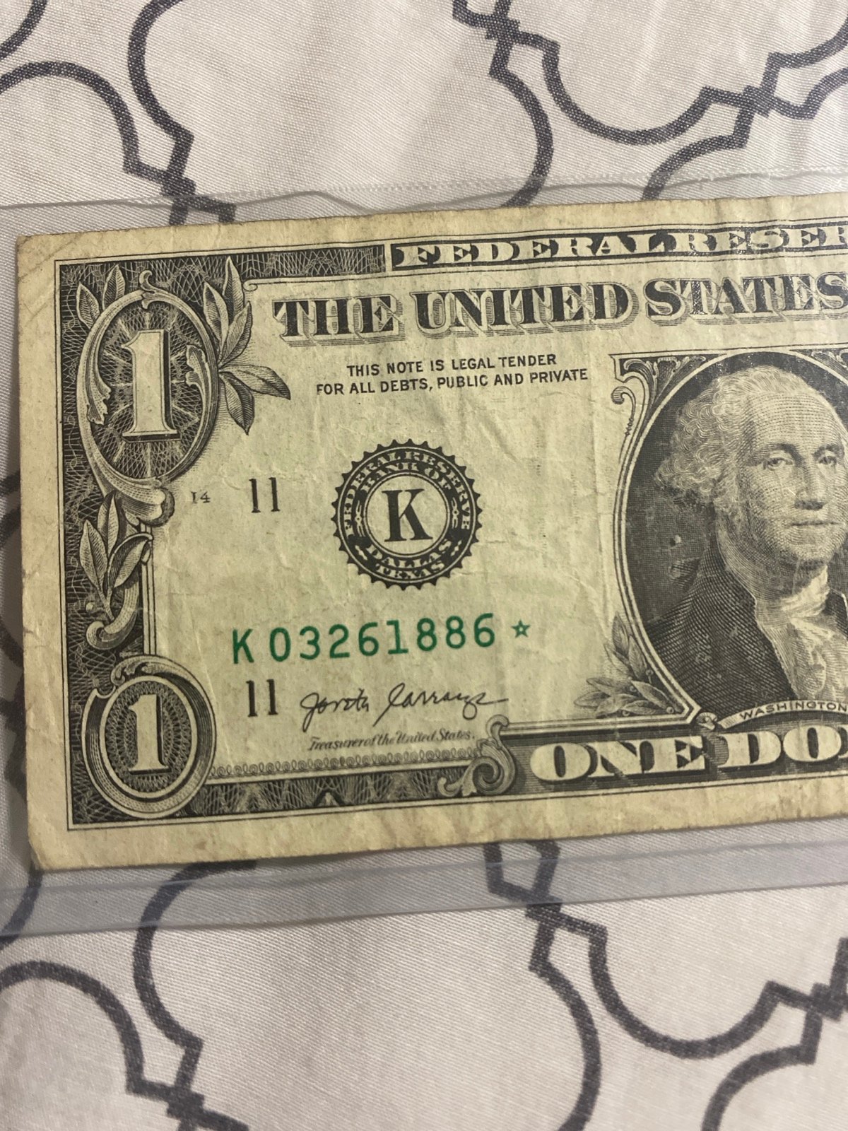 1 Dollar Bill Star Note