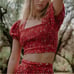 BAND OF THE FREE JOELLE CRIMSON FLORAL SMOCKED TOP