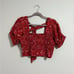 BAND OF THE FREE JOELLE CRIMSON FLORAL SMOCKED TOP