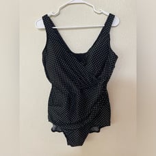 Miraclesuit 697880 black white polka dot one piece swimsuit 18W plus