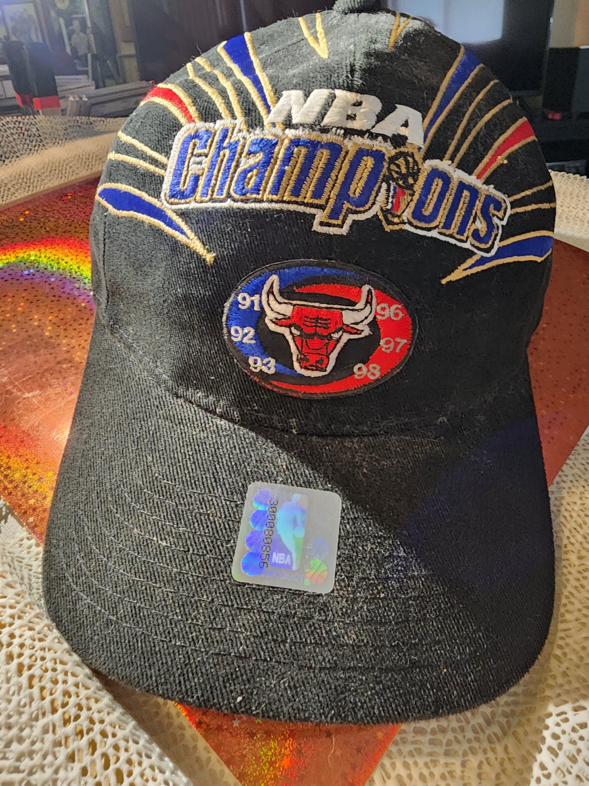 Won't be here long !! Chicago Bulls 1998 Champions Adjustable Hat Cap Clean