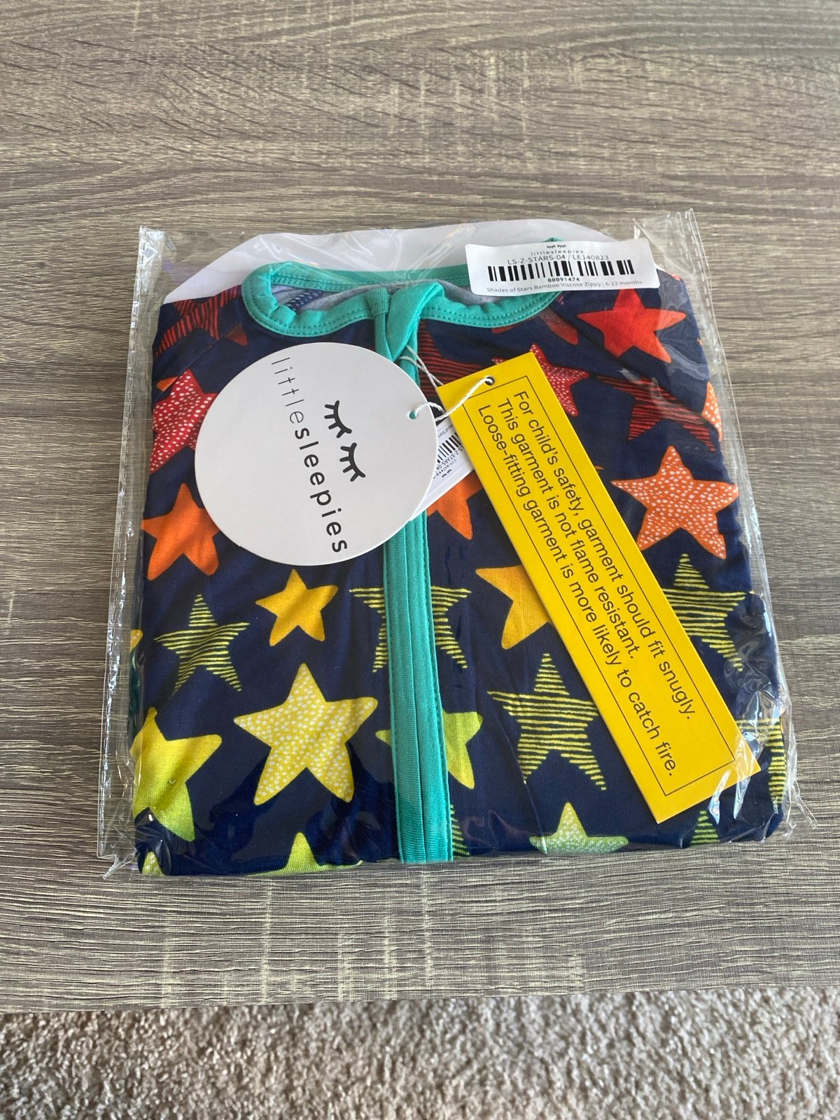 Little Sleepies shades of stars zippy 6-12 months