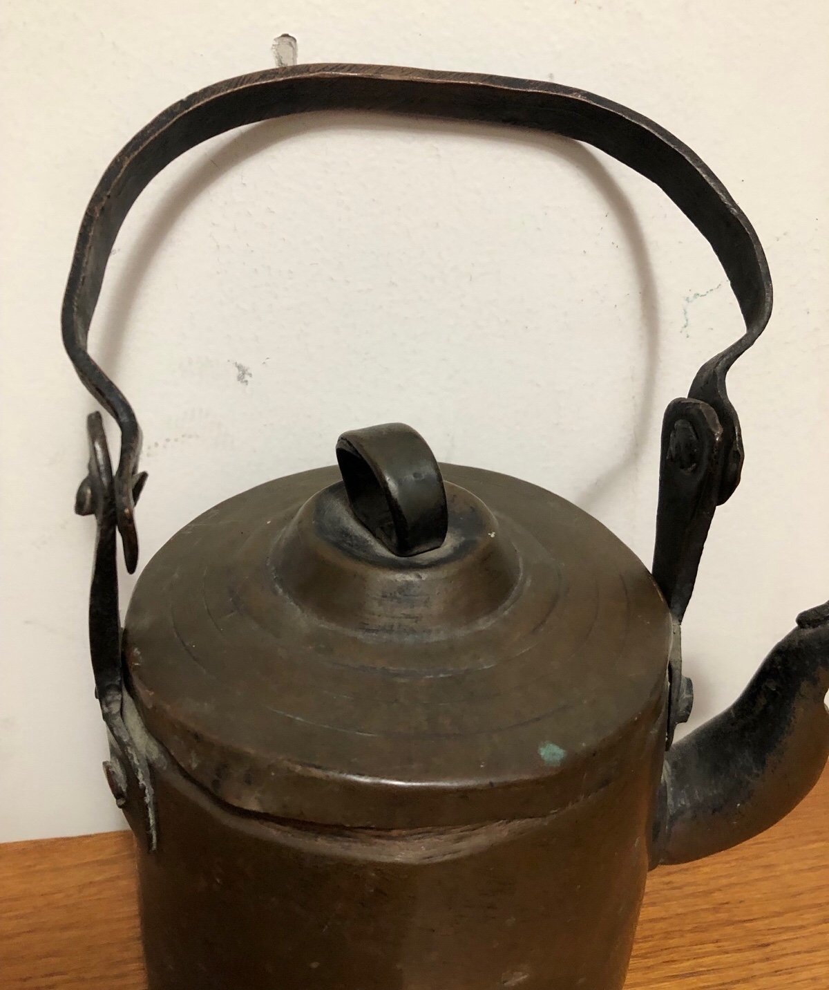 Antiques Middle East Copper Tea Kettle Vintage Primitive Hand Stamped Tea Pot