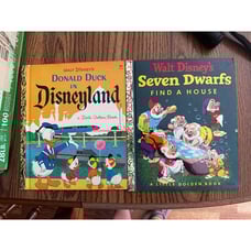 2 vintage Walt Disney Golden Books, Donald Duck in Disneyland and Seven Dwarfs