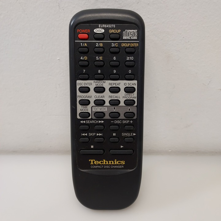 TECHNICS COMPACT DISK CD CHANGER REMOTE CONTROL EUR645270 GENUINE AUTHENTIC EUWC