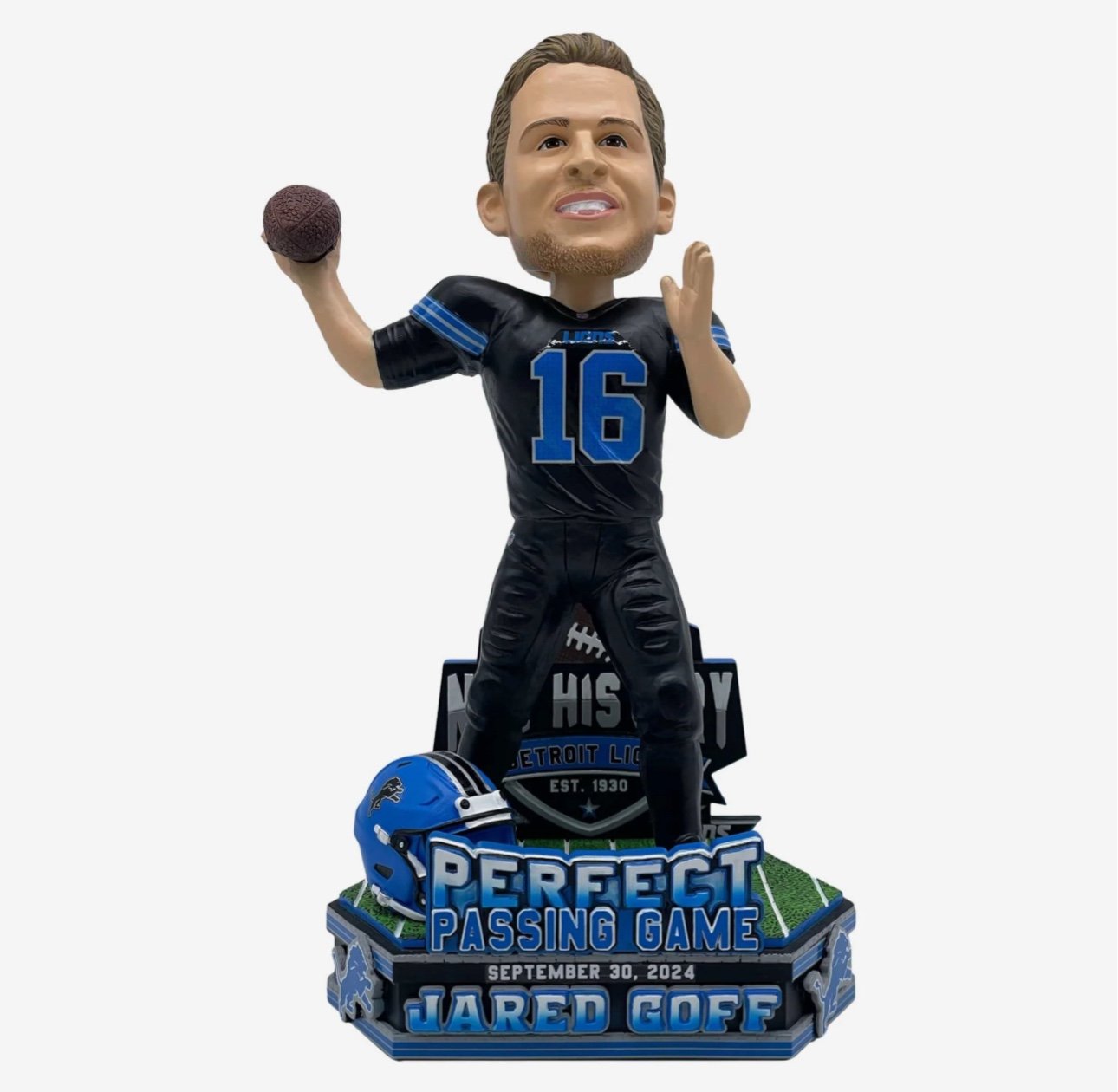 Jared Goff Detroit Lions Perfect Passing Game Bobblehead FOCO NEW ORIG BOX #124