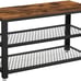 3-Tier Rack, 11.8 x 28.7 x 17.7 Inches Shelf Storage Bench with Metal Mesh Shelf