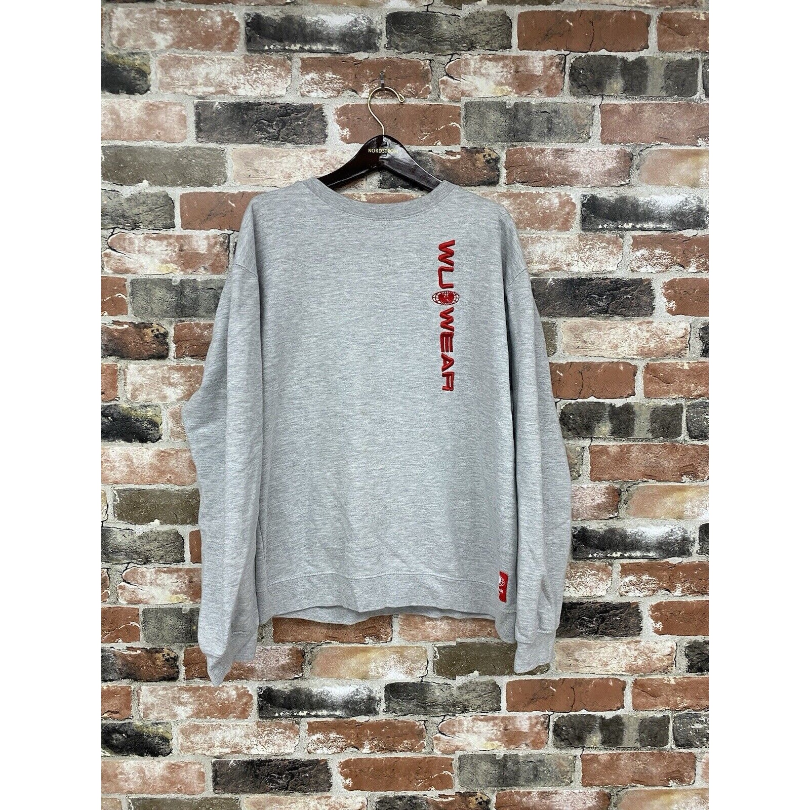 Vintage 1995 Wu Tang Clan Wu Wear Crewneck Sweatshirt Gray Sz L Embroidered Y2K