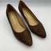 Simply Soles Calf Hair Spotted Animal Print Wedge Pump Brown Size 8.5