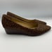 Simply Soles Calf Hair Spotted Animal Print Wedge Pump Brown Size 8.5
