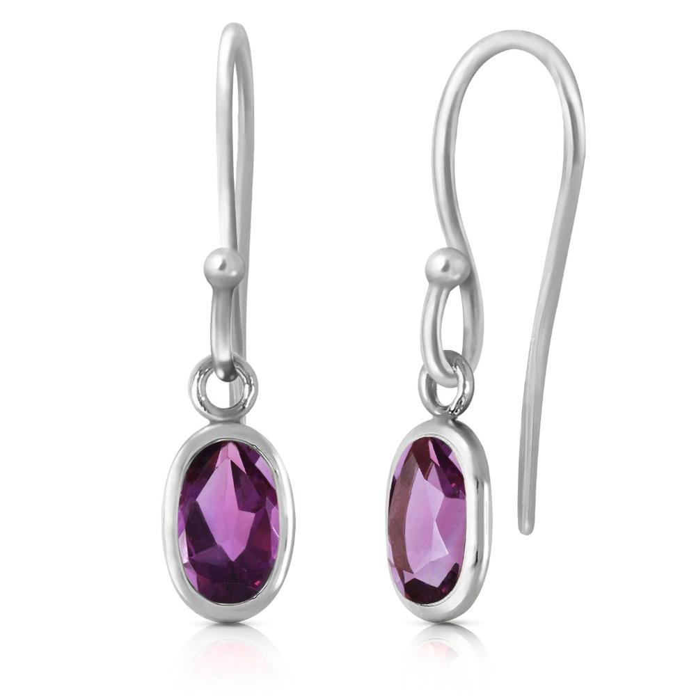 GOLD FISH HOOK EARRINGS WITH AMETHYSTS