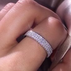 FULL ETERNITY 925 STERLING SILVER DIAMOND RING