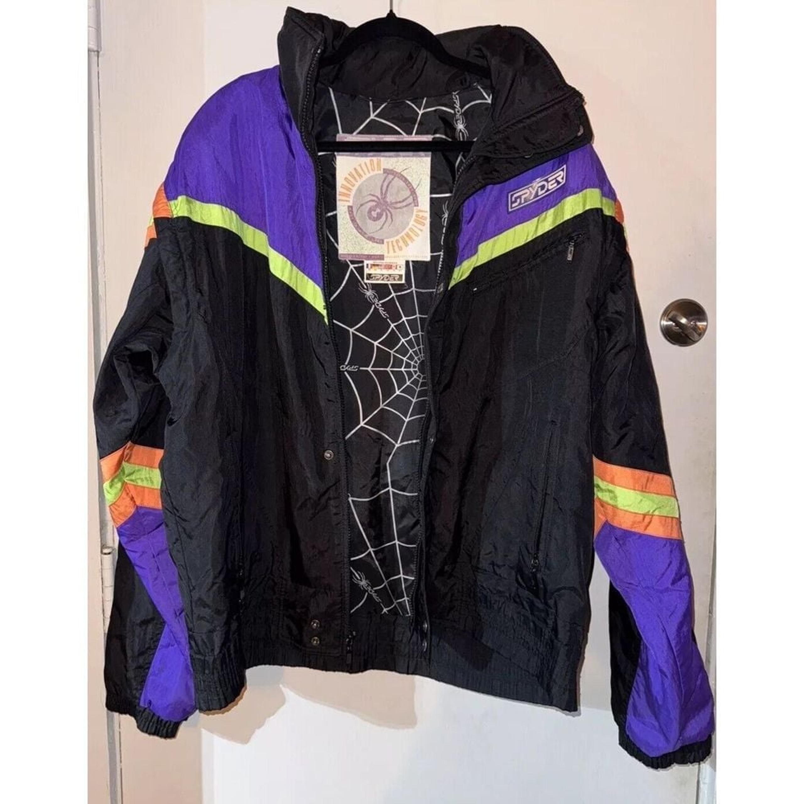 Vintage Men's XL Spyder Jacket Removable Sleeve Windbreaker Jacket Retro 90's