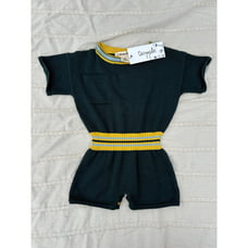 NWOT Misha & Puff Field Day Green Spruce Romper, Sz 3-6 Months