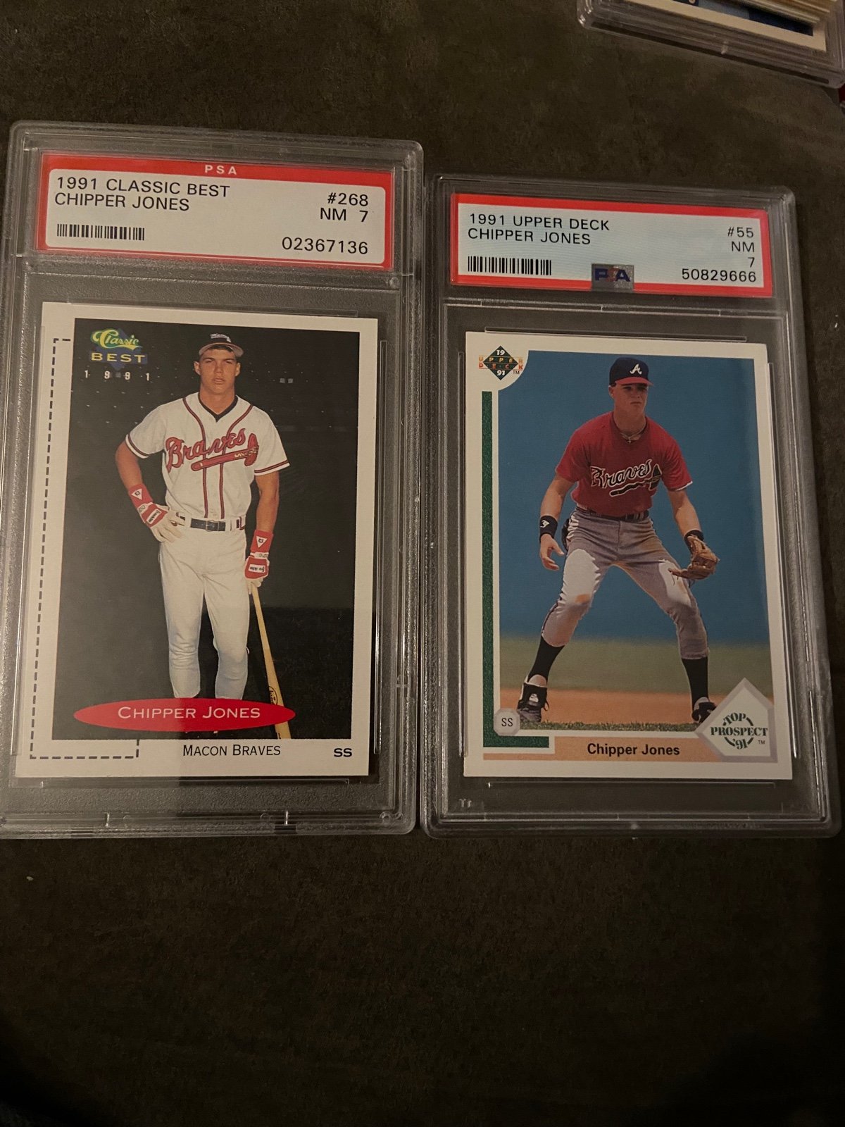 Chipper Jones RC Lot 1991 Topps Upper Deck Classic+ More All RC’sCards PSA-7