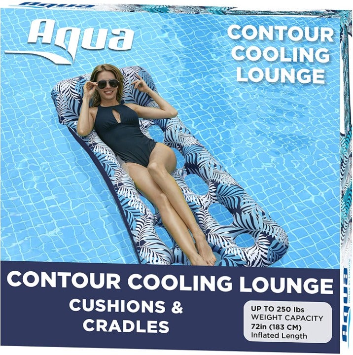 Aqua 18-Pocket Inflatable Contour Lounge