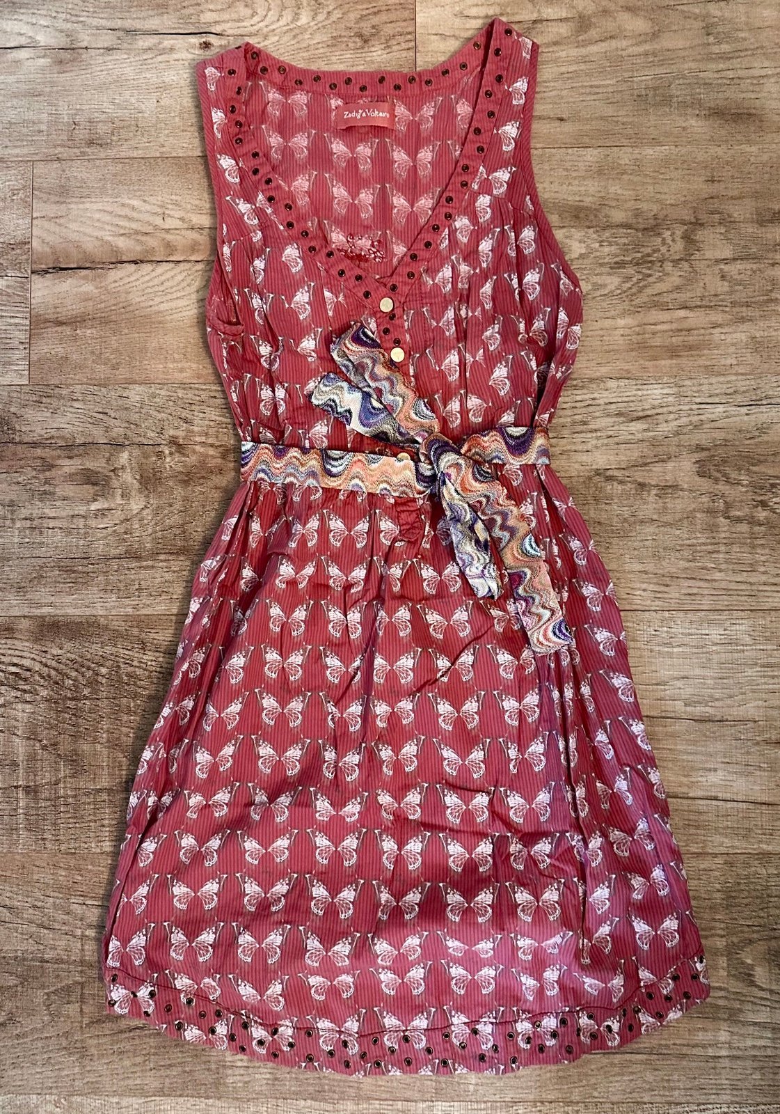 Zadig & Voltaire Boho Sleeveless Belted Tunic XS
