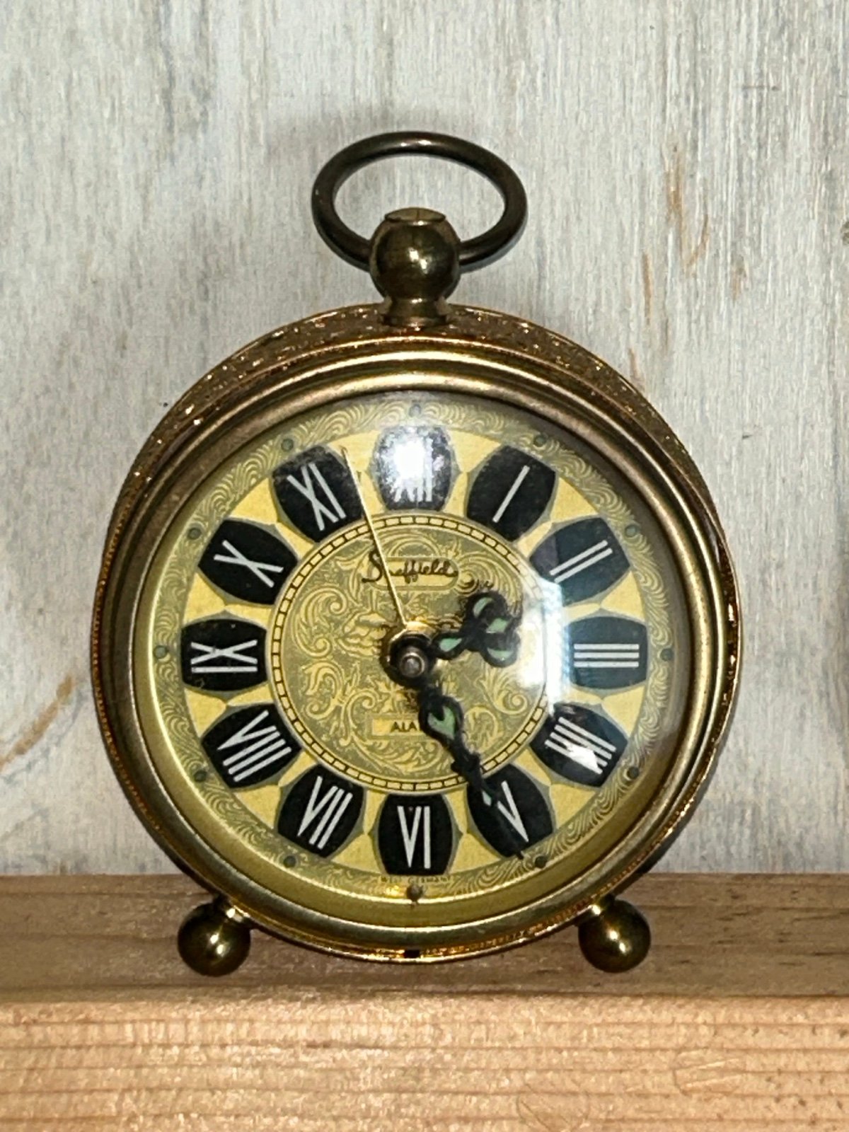 Vintage Shefield Wind Up German Brass Alarm Clock