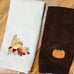 Pumpkin Halloween October harvest kitchen towels set - farmhouse home decor