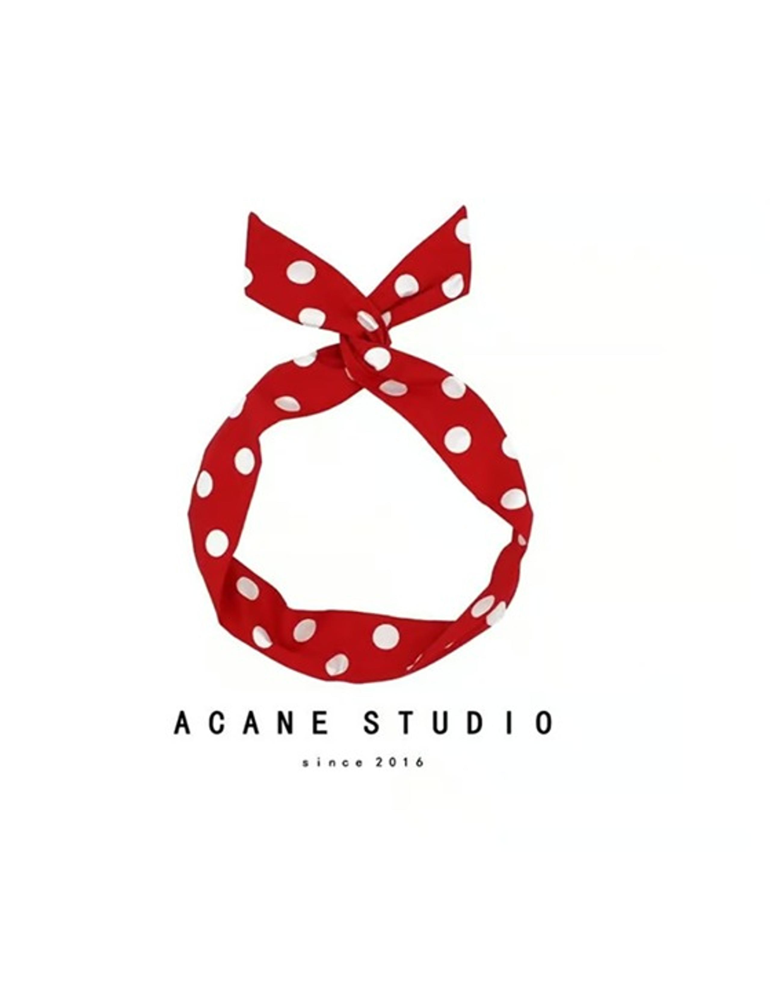 Retro Knotted Headbands - Red - White Dot