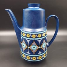 Mid-century Indian Blue Coffee Teapot Winterling Schwarzenbach Bavaria Germany