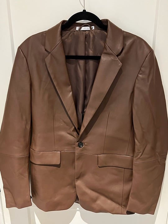 Faux Leather Blazer