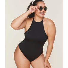 Andie Swim The Asbury Eco Nylon One Piece Swimsuit in Black L NWT