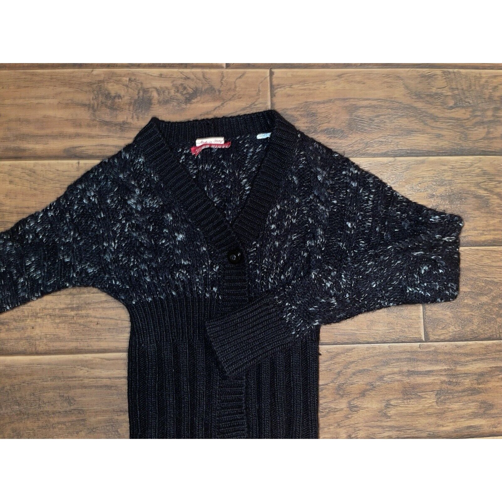 Miss Sixty Women's Black & Grey Cardigan Sweater Made in Italy Size Small