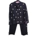 Vintage Mureli Womens M Black Linen Blend Bumblebee Embroidered Costal Outfit